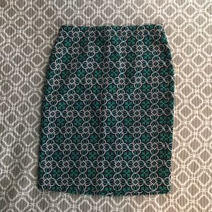 SZ 4 J Crew patterned pencil skirt